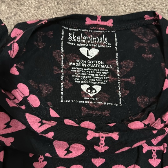 Skelanimals pink heart t-shirt vintage - Picture 5 of 7
